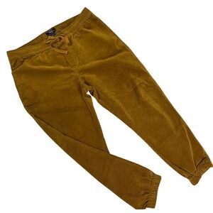 Forever 21 Men Corduroy Jogger Pants Mustard Yellow‎ Elastic Drawstring Size XL